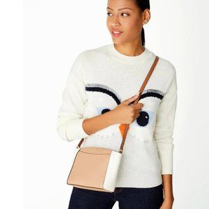 NWT Kate Spade Monica Leather Crossbody Satchel in Light Fawn Multi New #KC464